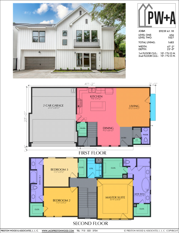 Two Story Small Home Plan E9239 A1.1
