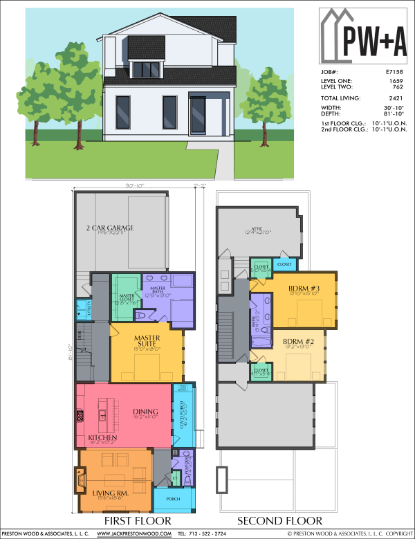 Two Story Urban Home Plan E7158