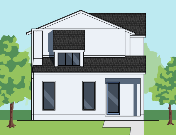 Two Story Urban Home Plan E7158