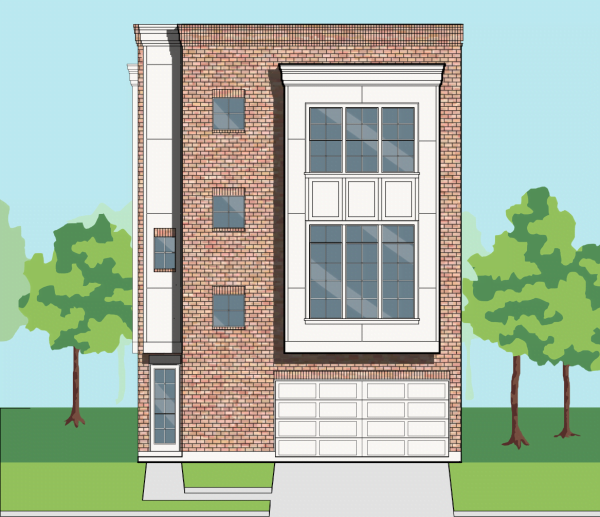 Three Story Townhome Plan E8027 A1.1