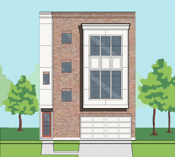 Three Story Townhome Plan E8027 A1.2
