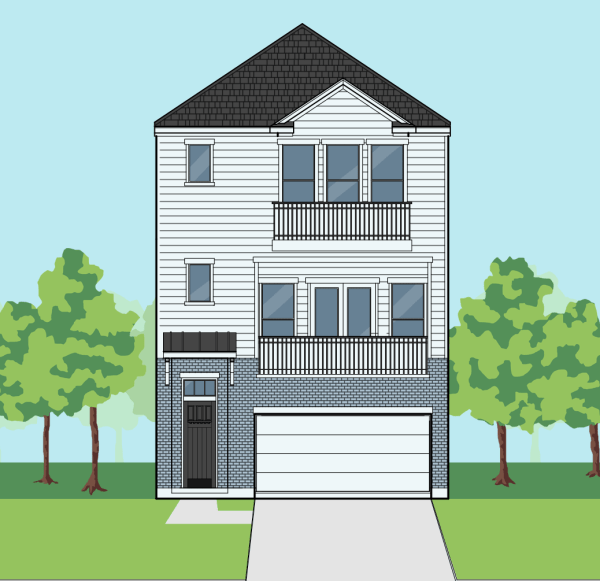 Three Story Townhome Plan E8052 A1.2