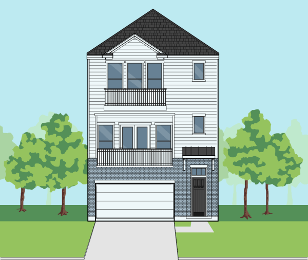 Three Story Townhome Plan E8052 A1.2