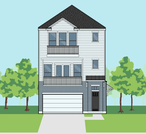 Three Story Townhome Plan E8052 A2.1R