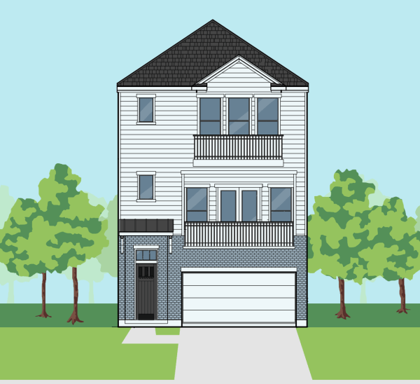 Three Story Townhome Plan E8052 A2.2