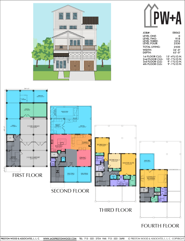 Four Story Townhome Plan E8062