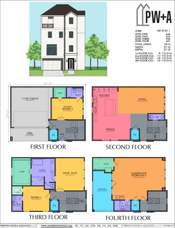 Four Story Townhome Plan E8135 B1.1