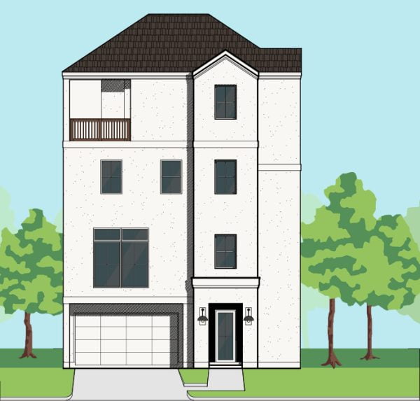 Four Story Townhome Plan E8135 B1.1