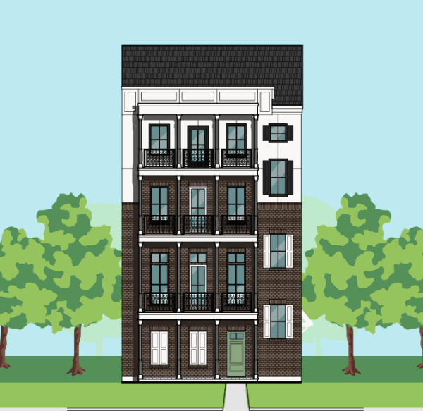 Four Story Townhome Plan E8136 A1.1