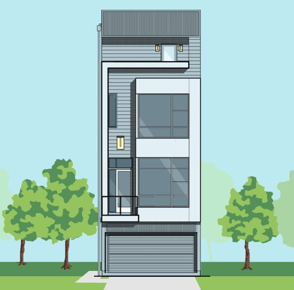 3 1/2 Story Townhome Plan E8158 A1.1