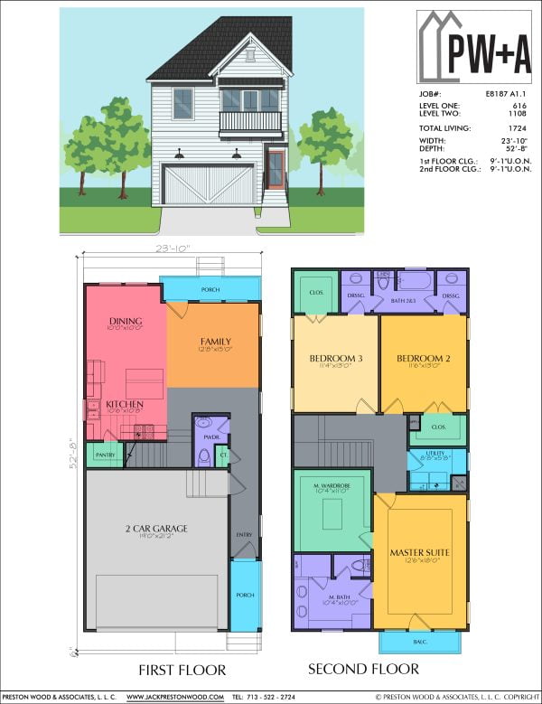 Two Story Small Home Plan E8187 A1.1