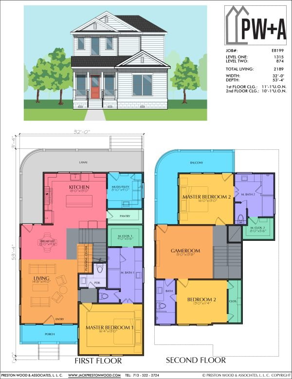 Two Story Urban Home Plan E8199