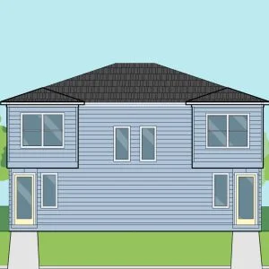 Two Story Small Home Plan E8208 A1.1 Duplex