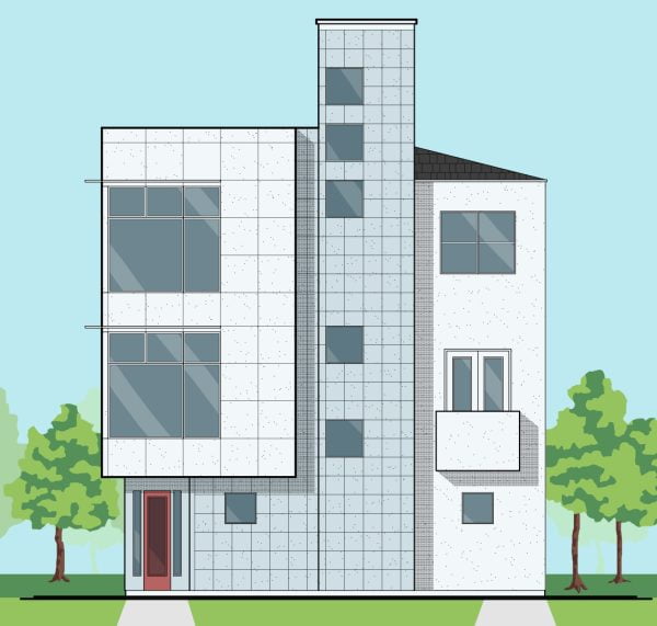 3 1/2 Story Townhome Plan E9009 A1.1