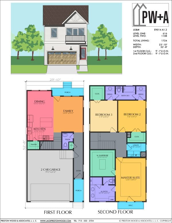 Two Story Small Home Plan E9014 A1.2