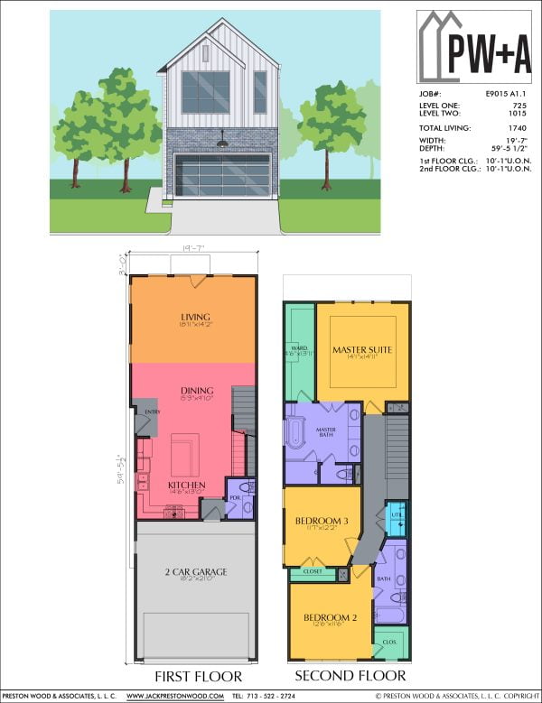 Two Story Townhome Plan E9015 A1.1