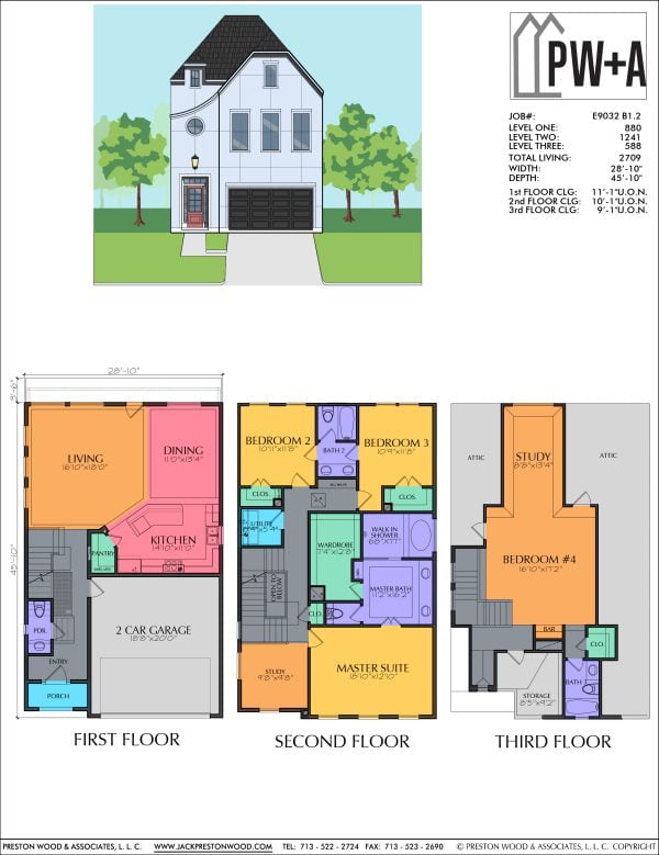 2 1/2 Story Townhome Plan E9032 B1.2