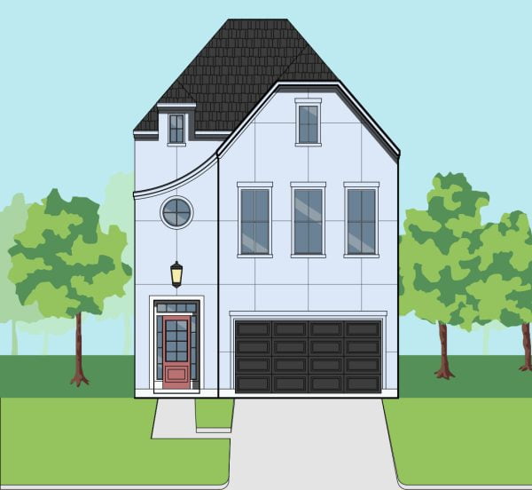 2 1/2 Story Townhome Plan E9032 B1.2