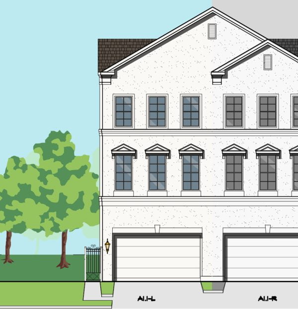 Three Story Townhome Plan E9056 A1.1