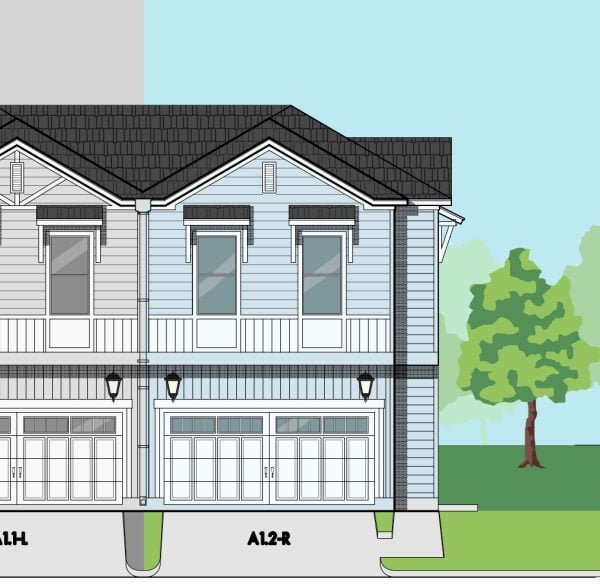 Two Story Townhome Plan E9165 A1.2