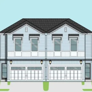 Two Story Townhome Plan E9165 Duplex 2