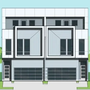 2 1/2 Story Townhome Plan E9169 A1.1 Duplex