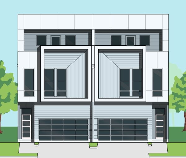 2 1/2 Story Townhome Plan E9169 A1.1 Duplex