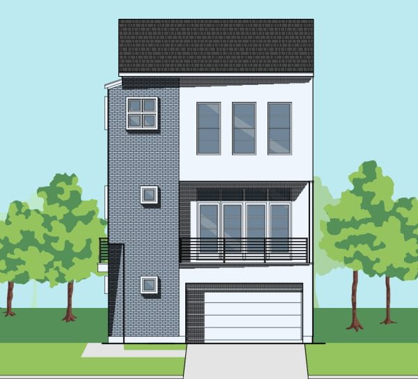 Three Story Townhome Plan E9172 A1.1