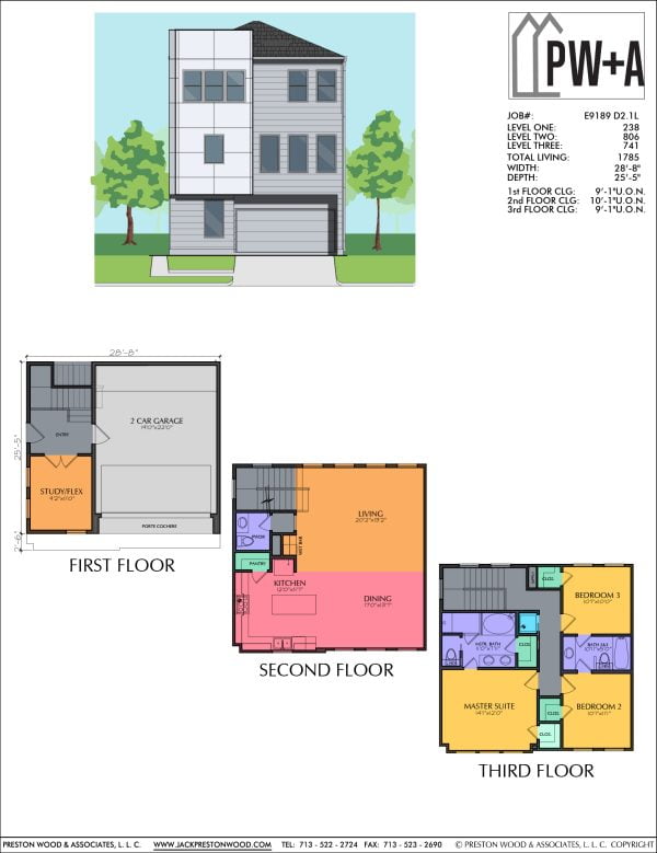 Three Story Townhome Plan E9189 D2.1L