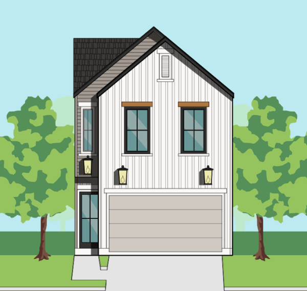 Two Story Small Home Plan E9197 A1