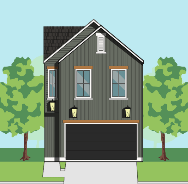 Two Story Small Home Plan E9197 A2