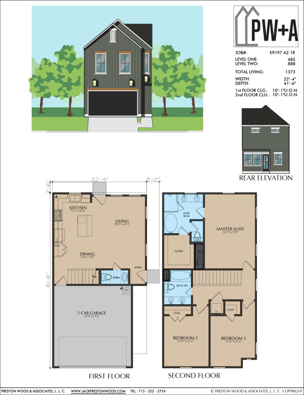 Two Story Small Home Plan E9197 A2