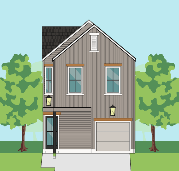 Two Story Small Home Plan E9197 B1.1