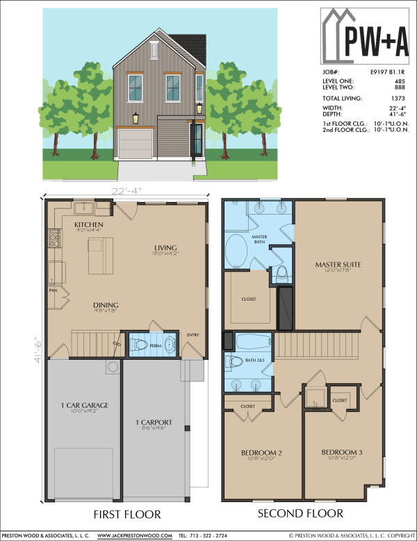 Two Story Small Home Plan E9197 B1.1