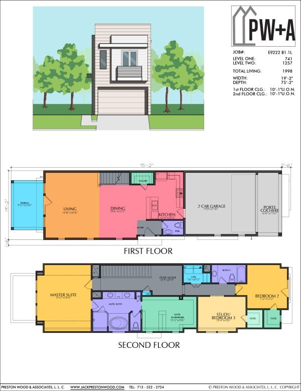 Two Story Townhome Plan E9222 B1.1