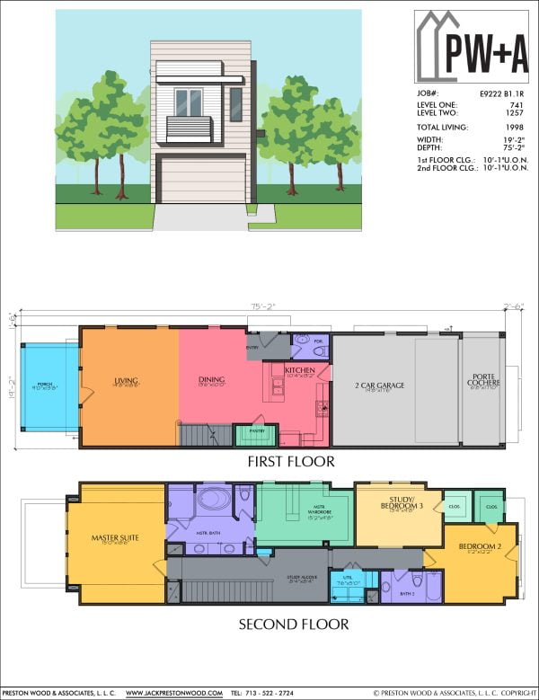 Two Story Townhome Plan E9222 B1.1