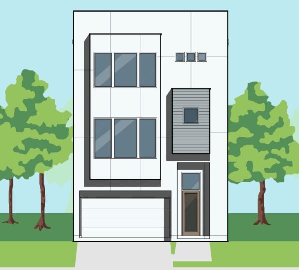 Three Story Townhome Plan E9225 A1.2R