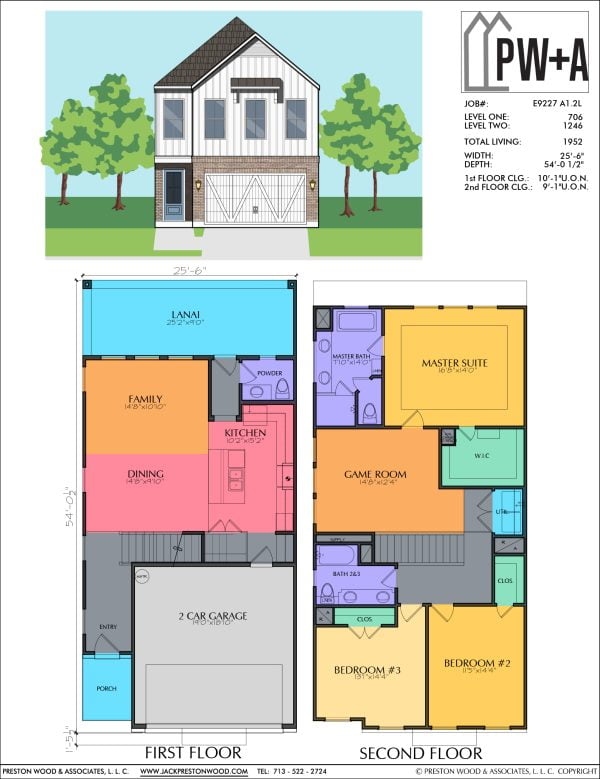 Two Story Home Plan E9227 A1.2L