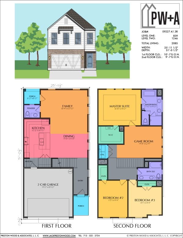 Two Story Home Plan E9227 A1.3R