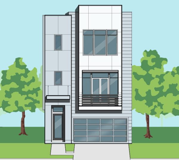 Three Story Townhome Plan E9255 A1.2L