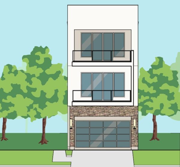 Three Story Townhome Plan F0010 A1.1