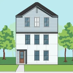 Three Story Townhome Plan F0017 A1.1