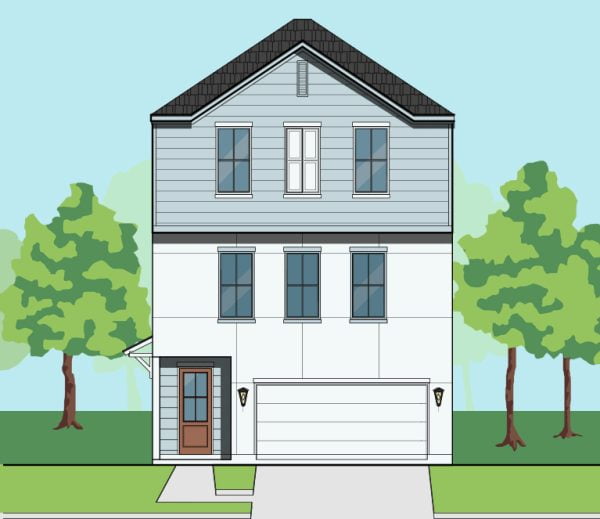 Three Story Townhome Plan F0017 A2.1L