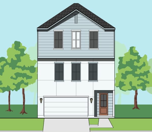 Three Story Townhome Plan F0017 A2.2R