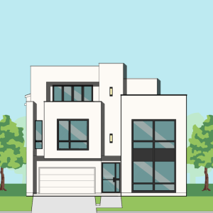 2 1/2 Story Urban Home Plan F0048