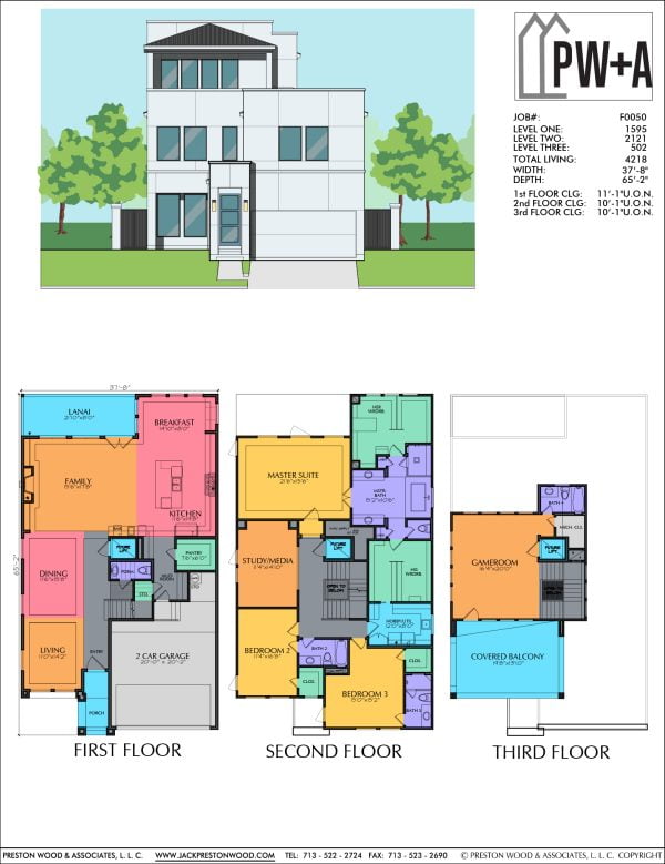 2 1/2 Story Urban Home Plan F0050
