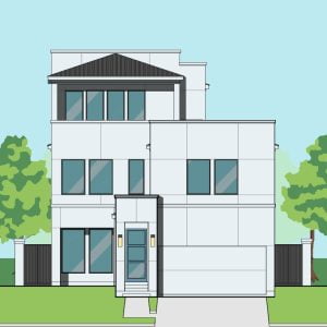 2 1/2 Story Urban Home Plan F0050
