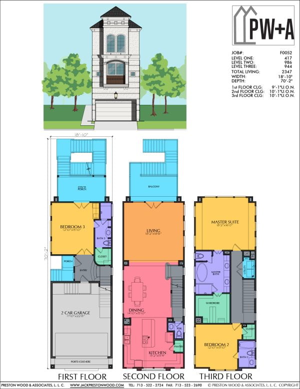 Three Story Townhome Plan F0052