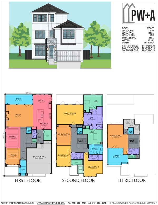 2 1/2 Story Urban Home Plan F0079