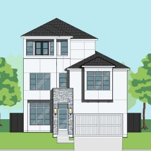 2 1/2 Story Urban Home Plan F0079